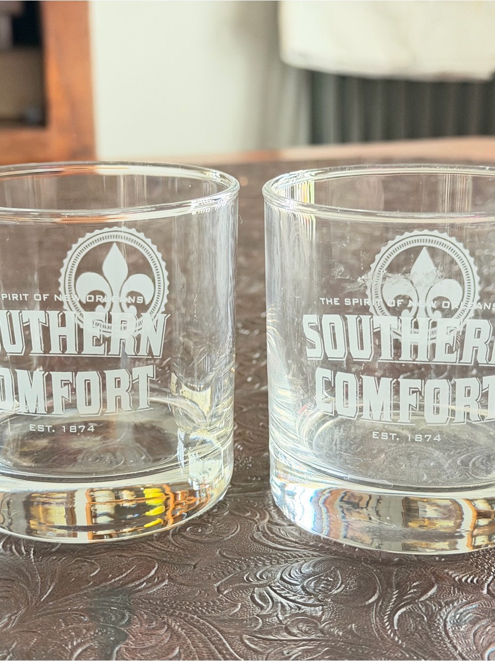 Southern Comfort Branded Rocks Glasses - Clear Glass (Set of 2)